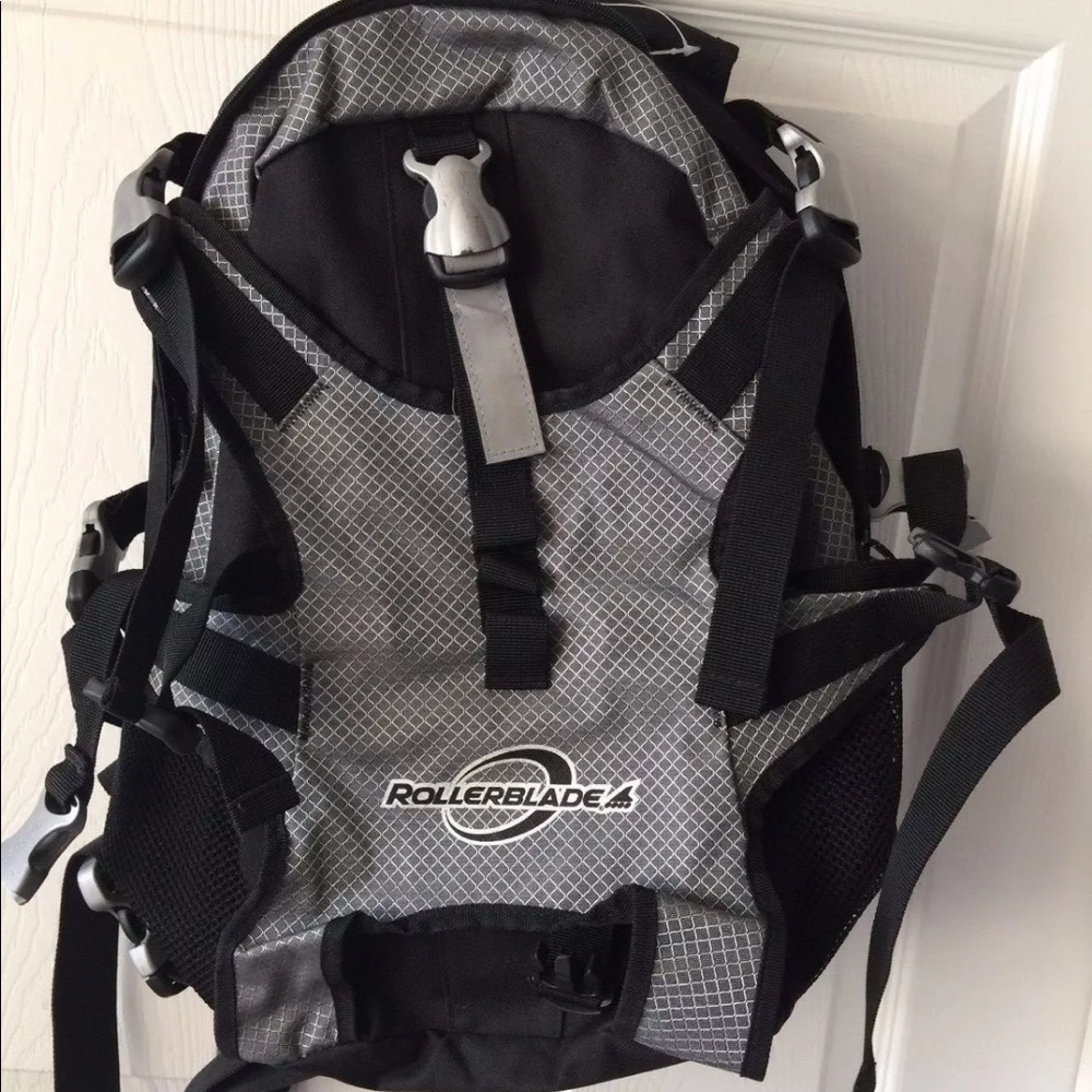 Black and Grey Rollerblade Skating Backpack Bag